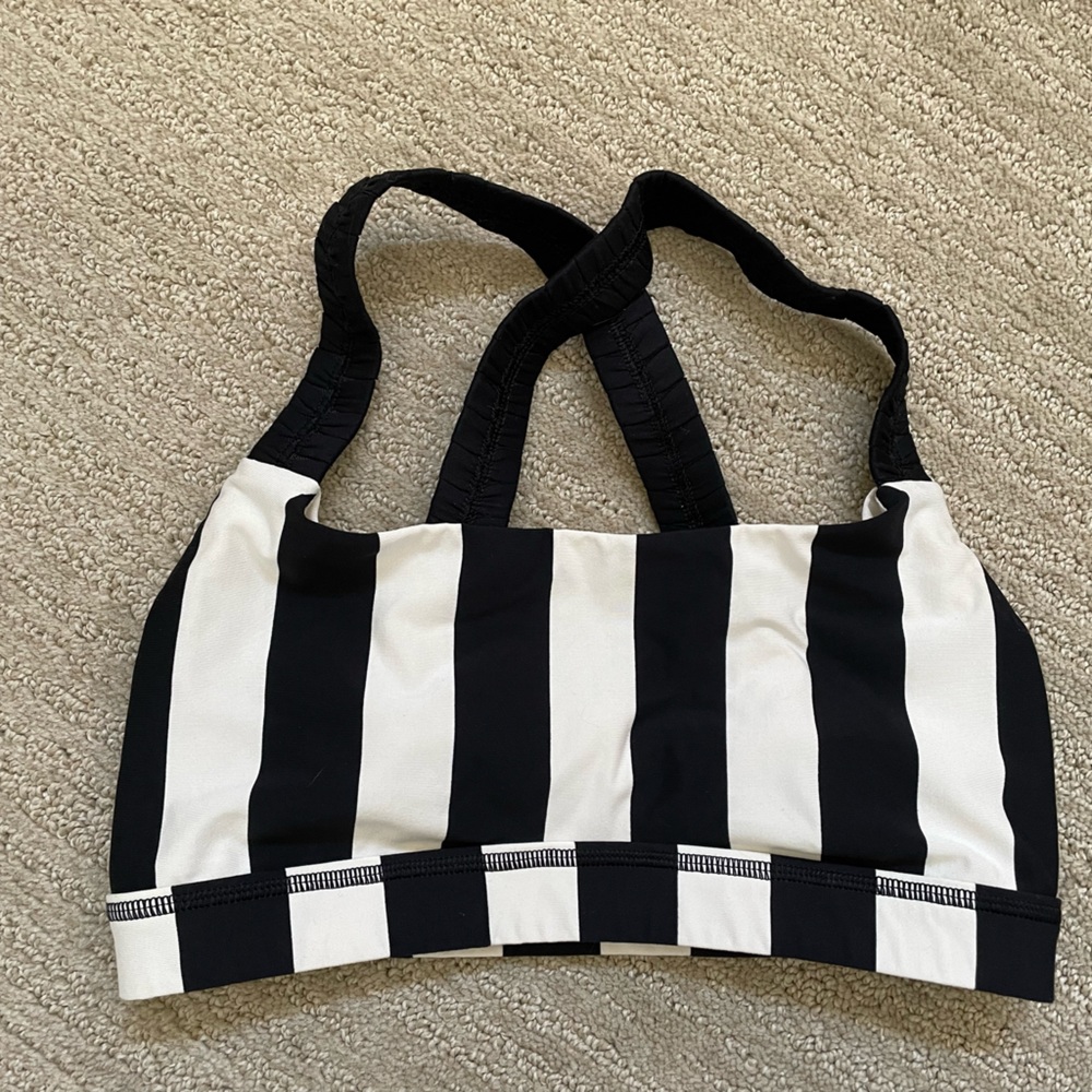 Rare black and white stripe lululemon bra